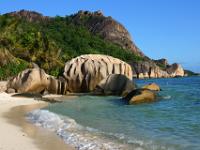 Granitblöcke am Strand Anse Source d'Argent - La Digue
